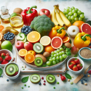 assortment of fresh fruits and vegetables