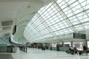 Toronto, Canada: Travellers walk through Terminal 3 of Toronto Pearson International Airport.