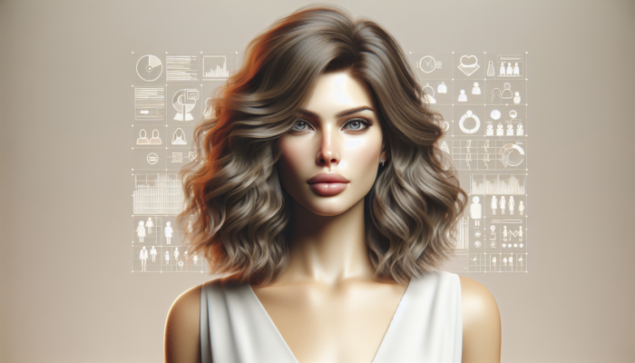 A woman with medium layered hair styled in soft, tousled waves, showcasing texture and volume, enhanced with mousse and a curling wand.
