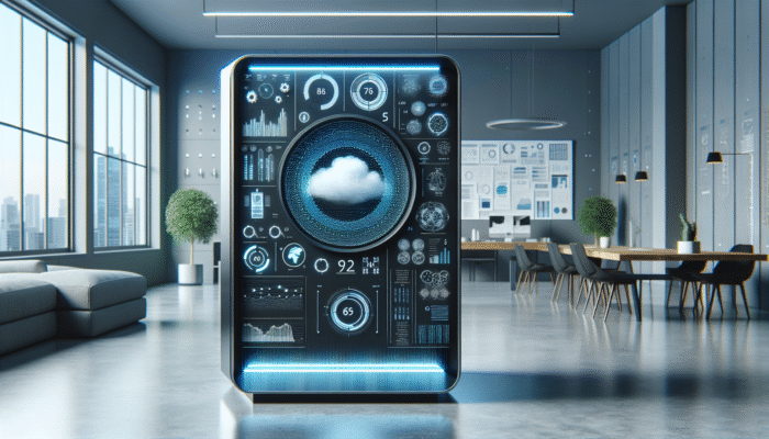 Innovative device controlling humidity in a modern room, showcasing advanced technology.