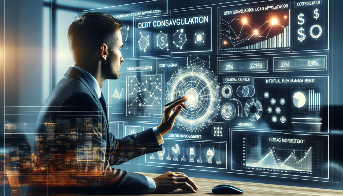 Evaluating Debt Consolidation Loan Risks: | DCL UK lender evaluating debt consolidation loan risks in a modern office with financial data displayed.