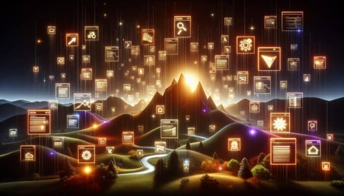Illuminating sitemap index files revealing hidden website pages, enhancing global visibility and organic traffic.